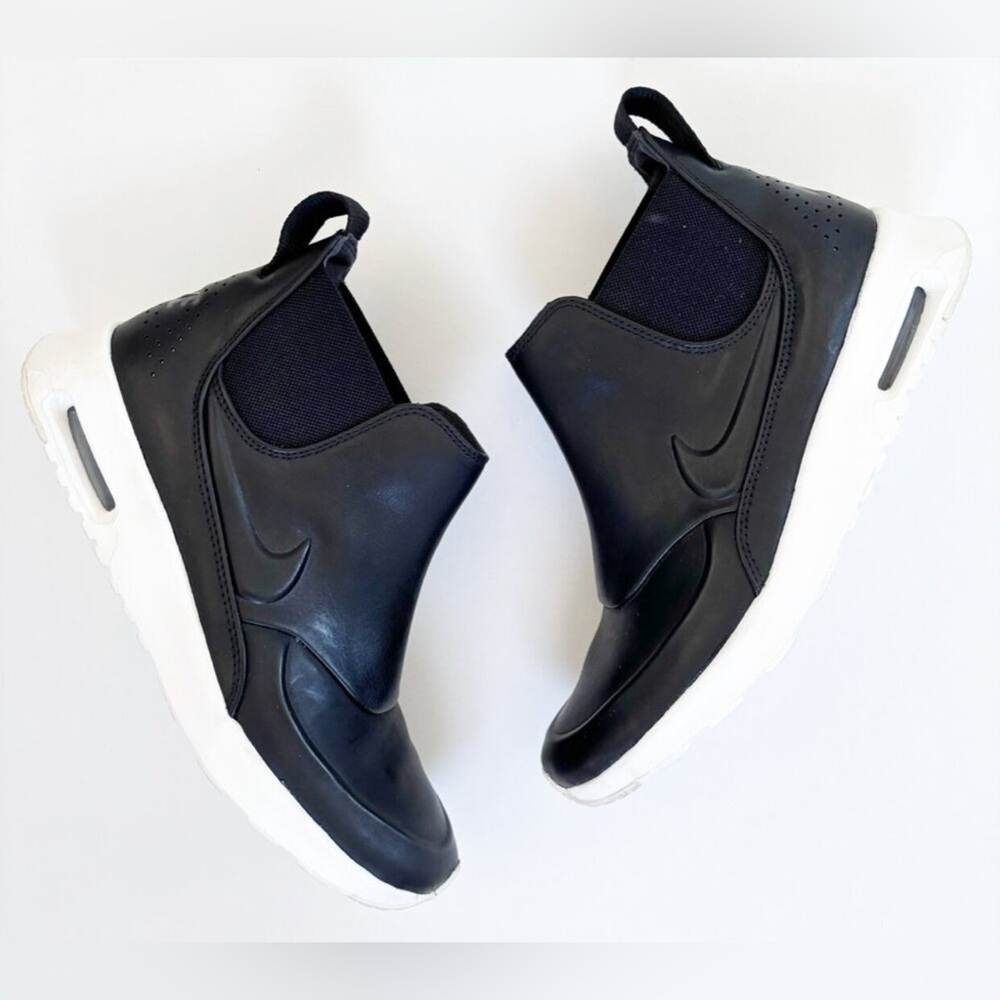 Nike Thea Mid Black Sail White  Slip-On Athletic Booties